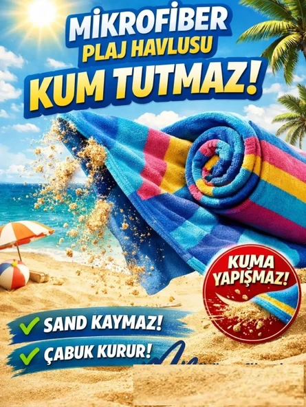 Bilmar Mikrofiber Ultra Emici Hızlı Kuruyan Kum Tutmaz Spor, Havuz, Plaj Havlusu 70 X 140 Cm x 2 Adet ürün görseli 1