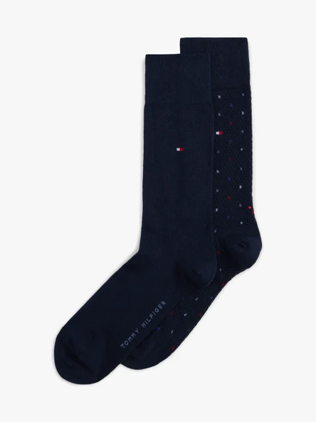 Tommy Hilfiger   TH MEN SOCK 2P STRUCTURE DOT Erkek Mavi Çorap - S701236311 ürün görseli 1