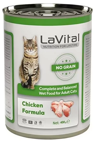 Lavital Tahılsız Tavuk Etli Yetişkin Kedi Konservesi 400 Gr ürün görseli 1