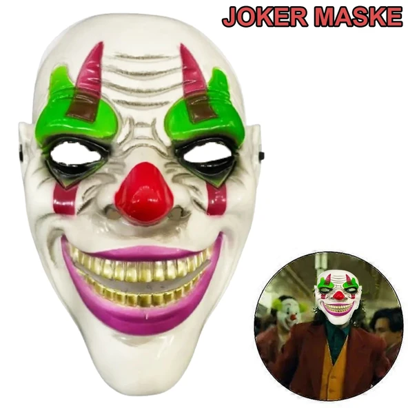 Delirten Gülüş Psikopat Palyaço Temalı Joker Maskesi ürün görseli 1