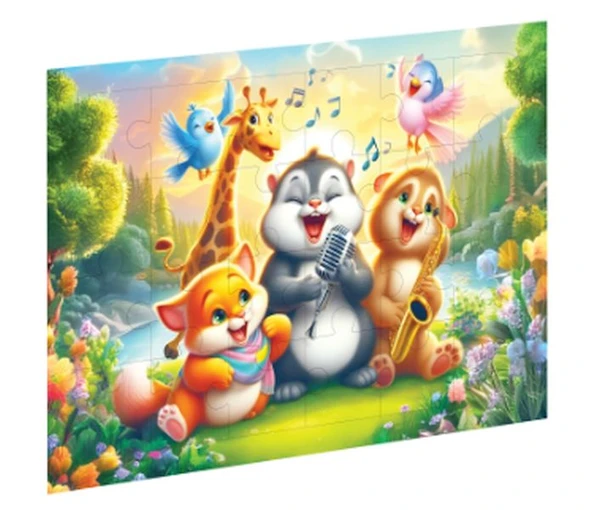 Neşeli Dostlar Ahşap Puzzle ürün görseli 1