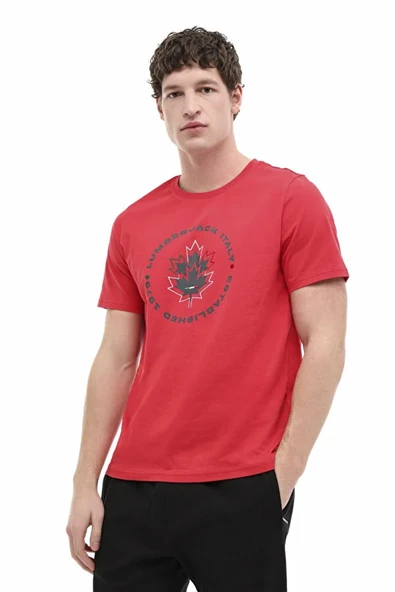 Lumberjack Renato 11itl1030 0 Yaka Erkek Tshirt - Kirmizi ürün görseli 1