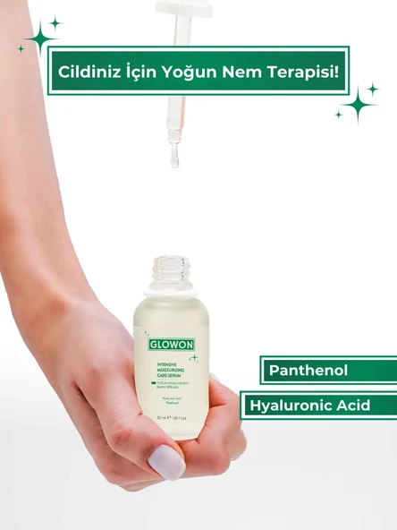 GLOWON Hyaluronik Asit ve Panthenol İçeren Yoğun Nemlendirici Bakım Serumu 30ml ürün görseli 1