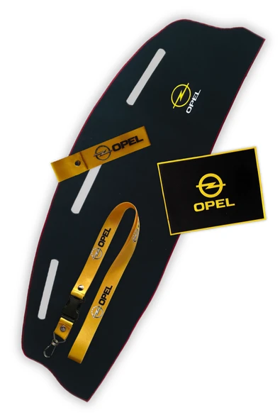 Opel Vectra B Kasa Ön Göğüs Nakışlı Torpido Koruma Halısı + Sarı Ayna Askısı & Tampon Çeki İpi + Kaydırmaz Ped ürün görseli 1