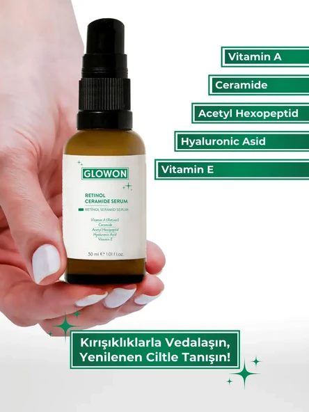 GLOWON Retinol ve Seramid İçeren Kırışıklık Karşıtı ve Hücre Yenileyici Serum 30ml ürün görseli 1