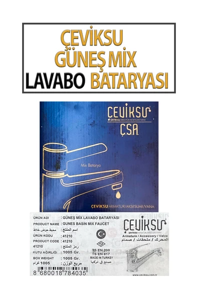 Güneş Mix Model Lavabo Bataryası - Resim 4