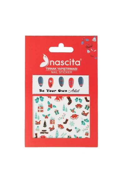 nascita Merry Christmas Tırnak Stickerı - 05 ürün görseli 1