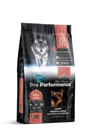 PERFORMANCE Pro Performance Ultra Premium Orta ve Büyük Irklar İçin Somonlu ve Yaban Mersinli Yavru Köpek Maması ürün görseli 1