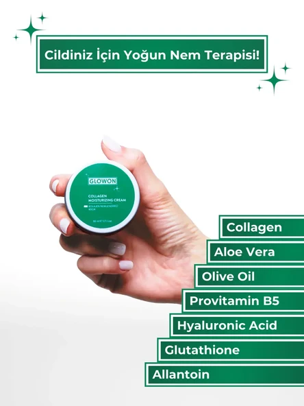 GLOWON Kolajen ve Hyaluronik Asit İçeren Yaşlanma Karşıtı Yoğun Nemlendirici Krem 50ml ürün görseli 1