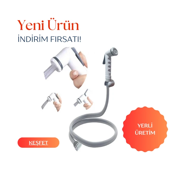 Plasyay Düz Hortum Tekne Karavan Yat Yıkama Hortumu Şattaf (Bide ) Başlıklı Tetikli Setler ürün görseli 1