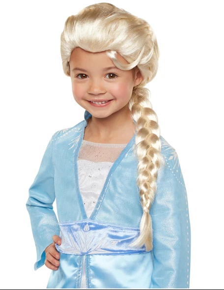 Platin Altın Dore Renk Karlar Ülkesi Elsa Frozen Peruğu Çocuk Boy ürün görseli 1