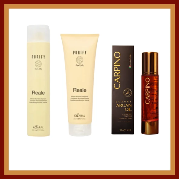Kaaral Purify Reale Intense Şmp 250 Conditioner 200ml. +carpino lüx Argan yağı 100 ml 3Lü set ürün görseli 1