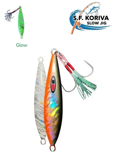 Koriva Slow Jig 120gr - Glow - Akya Sinarit Lahos Trança Antenli Mercan Gibi Balık Avları İçin Jig ürün görseli 1