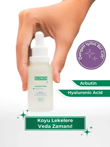 GLOWON Alpha Arbutin ve Hyaluronik Asit İçerikli Leke Karşıtı Serum 30ml ürün görseli 1