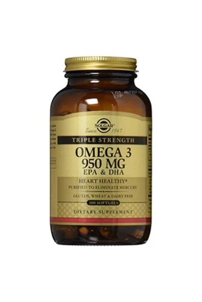 Solgar Omega-3 950 Mg 100 Soft Gel/ Kapsül ürün görseli 1