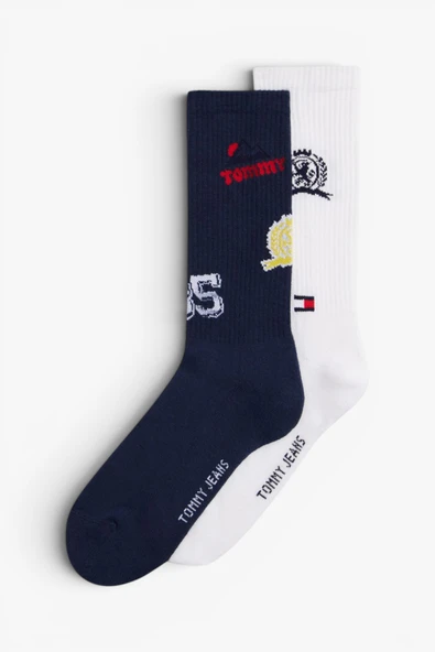 Tommy Hilfiger   TH UNI TJ SOCK 2P PATCH Uniseks Mavi Çorap - S701236470 ürün görseli 1