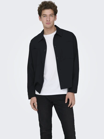 Only & Sons   ONSWILL 0292 LOOSE OVERSHIRT Erkek Siyah Gömlek - 22036352 ürün görseli 1