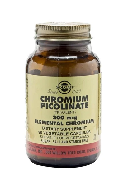 Solgar Chromium Picolinate 200 Mcg 90 Kapsül 033984008663 ürün görseli 1