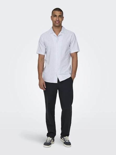Only & Sons   ONSSINUS LOOSE 0007 COT LIN PANT NOOS Erkek Mavi Pantolon - 22028267 ürün görseli 1