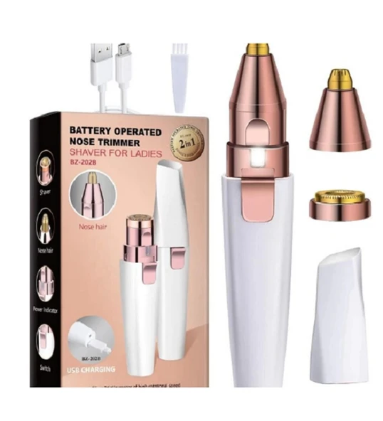 Mini Şık Tasarım Iki Başlı Led Işıklı Şarjlı Ruj Epilatör Kaş Düzeltici Kadın Epilasyon Tıraş Aleti ürün görseli 1