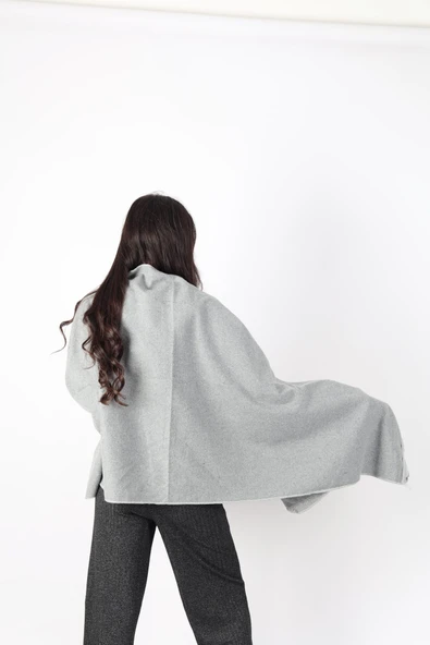 Şık Kullanım Pamuk Polyester Şal-FÜME - Resim 3