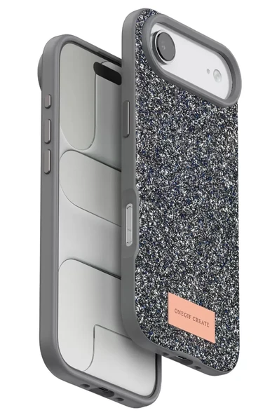 Onegif Apple iPhone 17 Air Bright Simli Kapak - Gümüş ürün görseli 1