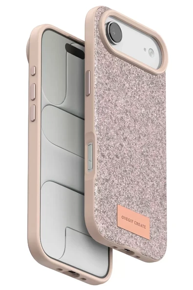 Onegif Apple iPhone 17 Air Bright Simli Kapak - Pembe ürün görseli 1