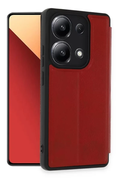 Newface Xiaomi Redmi Note 13 4G Kılıf Flip Cover - Kırmızı ürün görseli 1