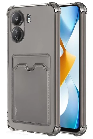 Newface Xiaomi Redmi 13C Kılıf Kart Şeffaf Silikon - Şeffaf ürün görseli 1
