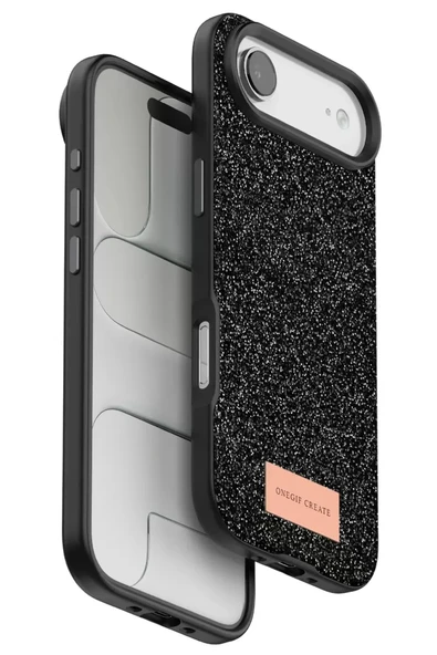 Onegif Apple iPhone 17 Air Bright Simli Kapak - Siyah ürün görseli 1