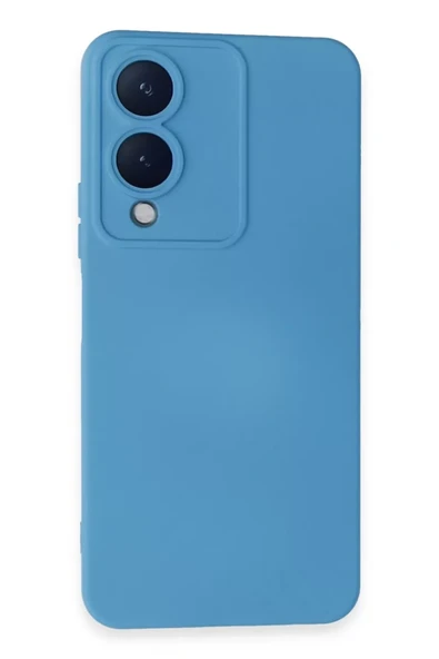 Newface Vivo Y17S Kılıf Nano içi Kadife Silikon - Mavi ürün görseli 1