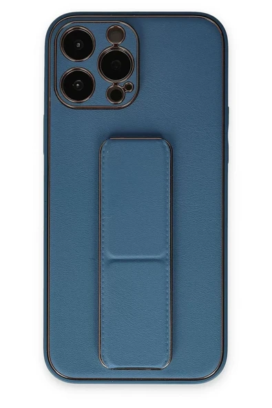 Newface Apple iPhone 13 Pro Kılıf Coco Deri Standlı Kapak - Açık Mavi ürün görseli 1