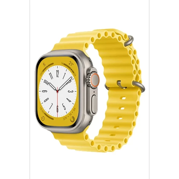 Newface Apple Watch 42mm Ocean Kordon - Sarı - Resim 2