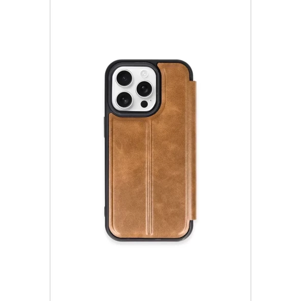 Newface Apple iPhone 15 Pro Max Kılıf Flip Cover - Taba - Resim 3