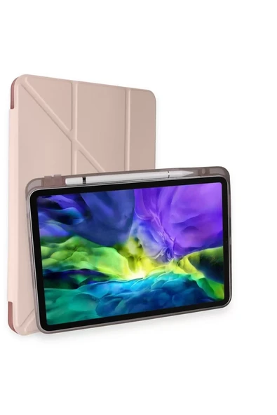 Newface Apple iPad Pro 11 (2024) Kılıf Kalemlikli Mars Tablet Kılıfı - Rose Gold ürün görseli 1