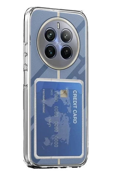 Newface Realme 12 Pro Kılıf Kart Şeffaf Silikon - Şeffaf ürün görseli 1