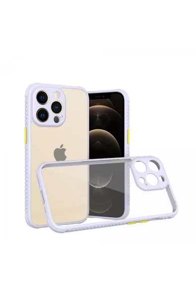 Newface Apple iPhone 13 Pro Kılıf Miami Şeffaf Silikon - Lila ürün görseli 1