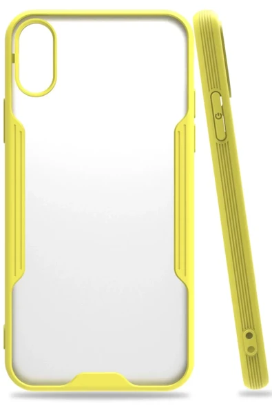 Newface Apple iPhone X Kılıf Platin Silikon - Sarı ürün görseli 1