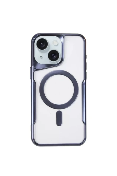 Newface Apple iPhone 15 Plus Kılıf Boyi Magsafe Silikon Kapak - Lacivert ürün görseli 1