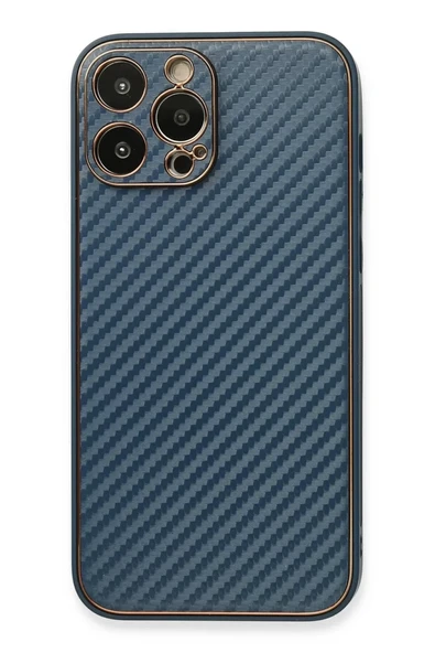Newface Apple iPhone 13 Pro Kılıf Coco Karbon Silikon - Mavi ürün görseli 1