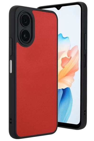 Newface Oppo A38 Kılıf Aras Deri Kapak - Kırmızı ürün görseli 1