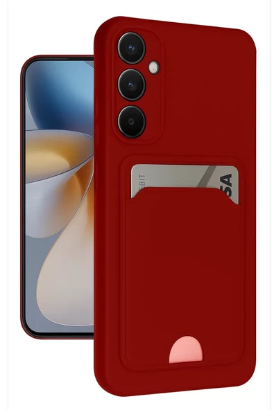 Newface Samsung Galaxy S24 FE Kılıf Kelvin Kartvizitli Silikon - Kırmızı ürün görseli 1