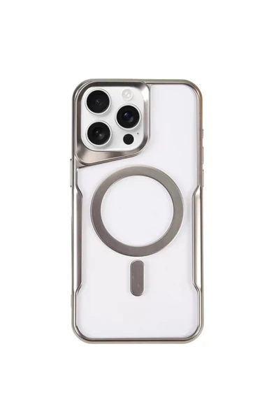 Newface Apple iPhone 14 Pro Kılıf Boyi Magsafe Silikon Kapak - Gümüş ürün görseli 1