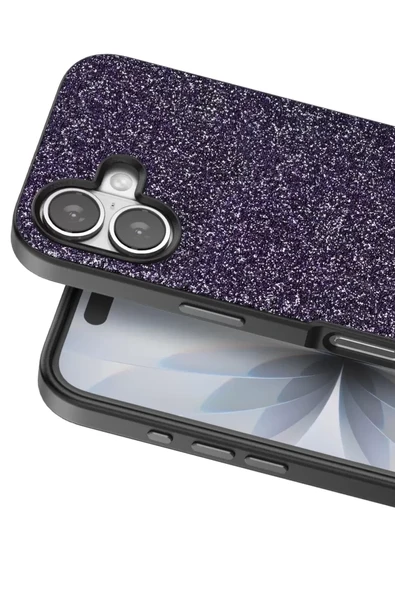 Onegif Apple iPhone 17 Bright Simli Kapak - Derin Mor - Resim 2
