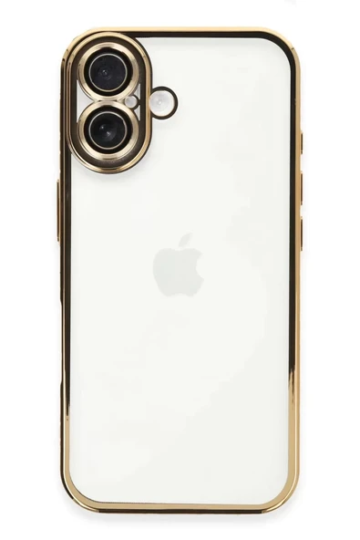 Newface Apple iPhone 16 Plus Kılıf Razer Lensli Silikon - Gold ürün görseli 1