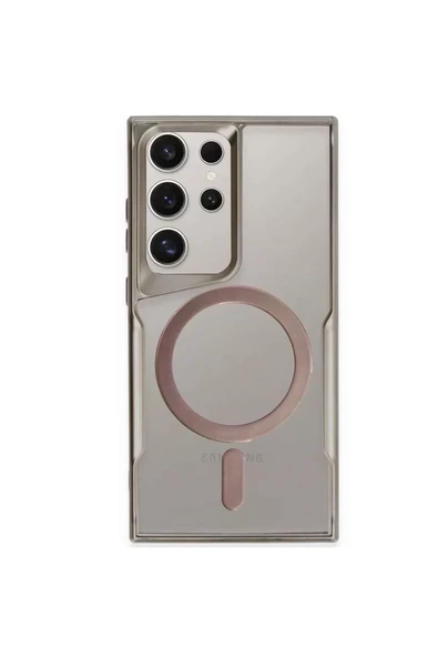 Newface Samsung Galaxy S24 Ultra Kılıf Boyi Magsafe Silikon Kapak - Titan Gri ürün görseli 1