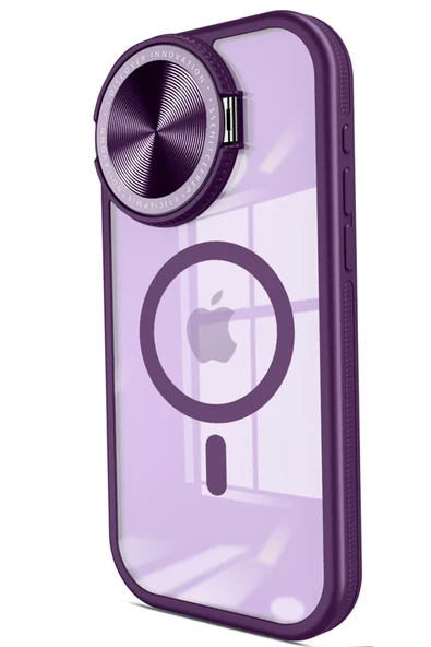 Newface Apple iPhone 14 Pro Max Kılıf Teleskop Lens Magsafe Silikon Kapak - Derin Mor ürün görseli 1
