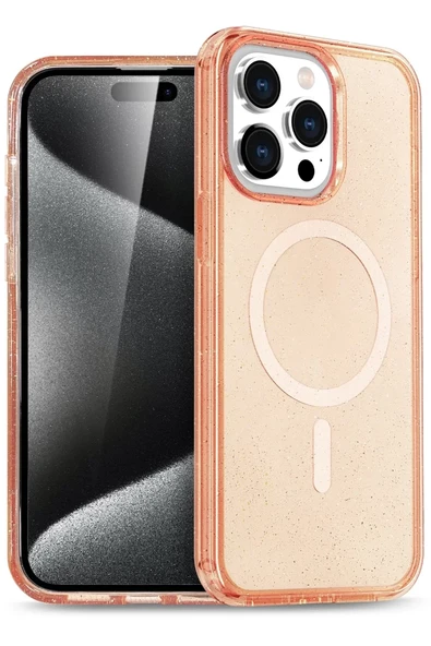 Newface Apple iPhone 14 Pro Max Kılıf Star Magsafe Kapak - Turuncu ürün görseli 1