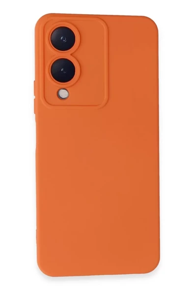 Newface Vivo Y17S Kılıf Nano içi Kadife Silikon - Turuncu ürün görseli 1