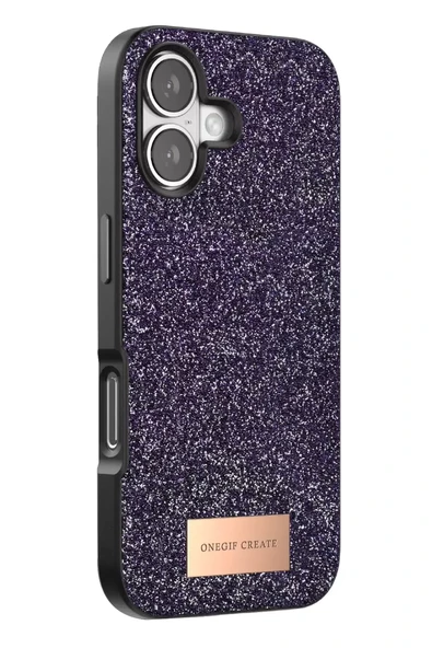 Onegif Apple iPhone 17 Bright Simli Kapak - Derin Mor - Resim 3